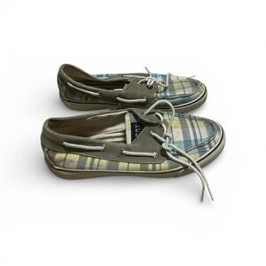 Sperry Plaid Sneakers - Green and Blue